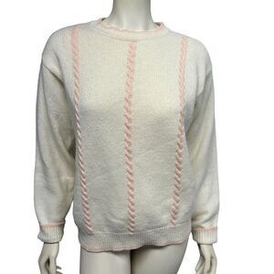 Vintage Angora Hair Lambs Wool The Knit Collection by Russ White Knit Sweater